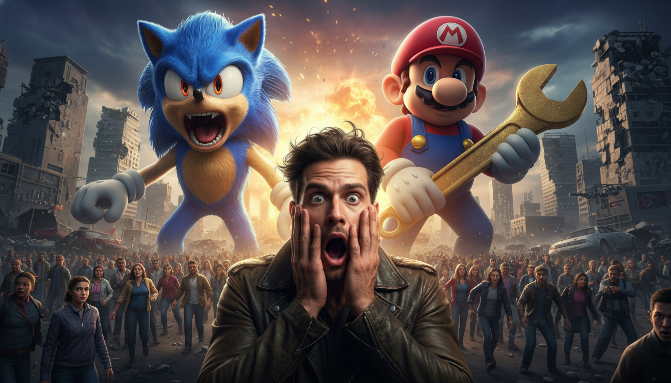 1000 People vs. GIANT Sonic & Mario!