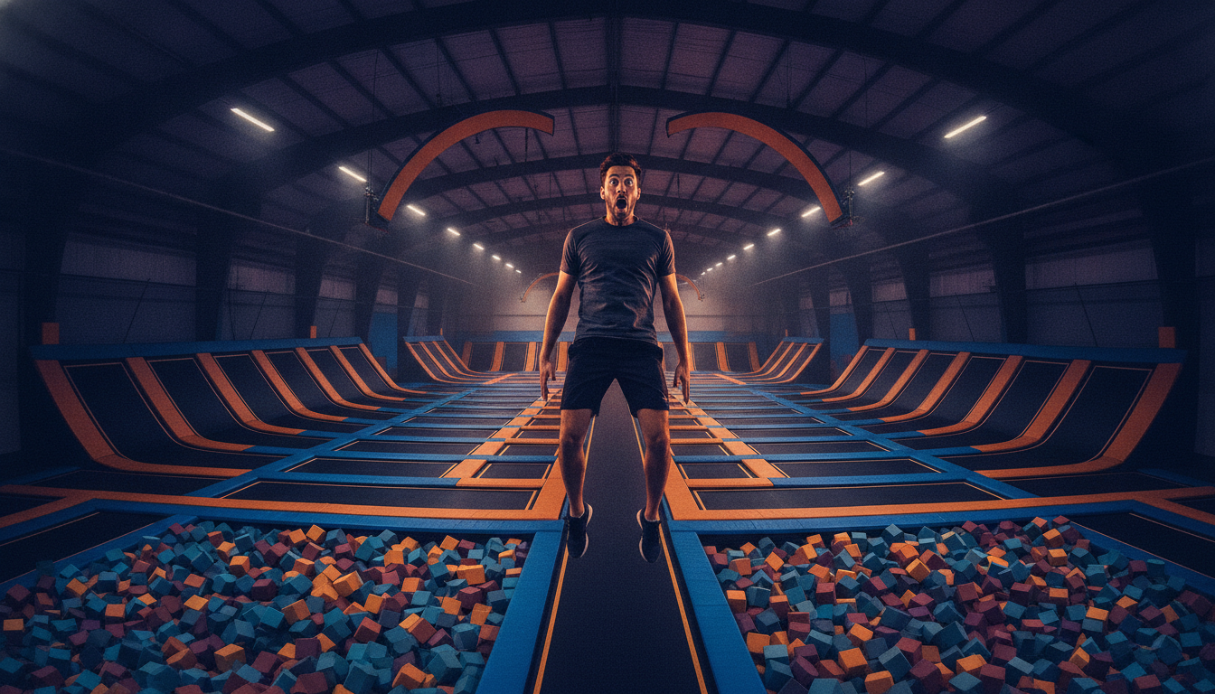 24 Hours in an Empty Trampoline Park